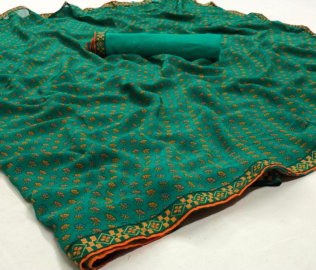 Rajyog Birra Designer Georgette Casual Wear Saree Collection at Wholesale Price
